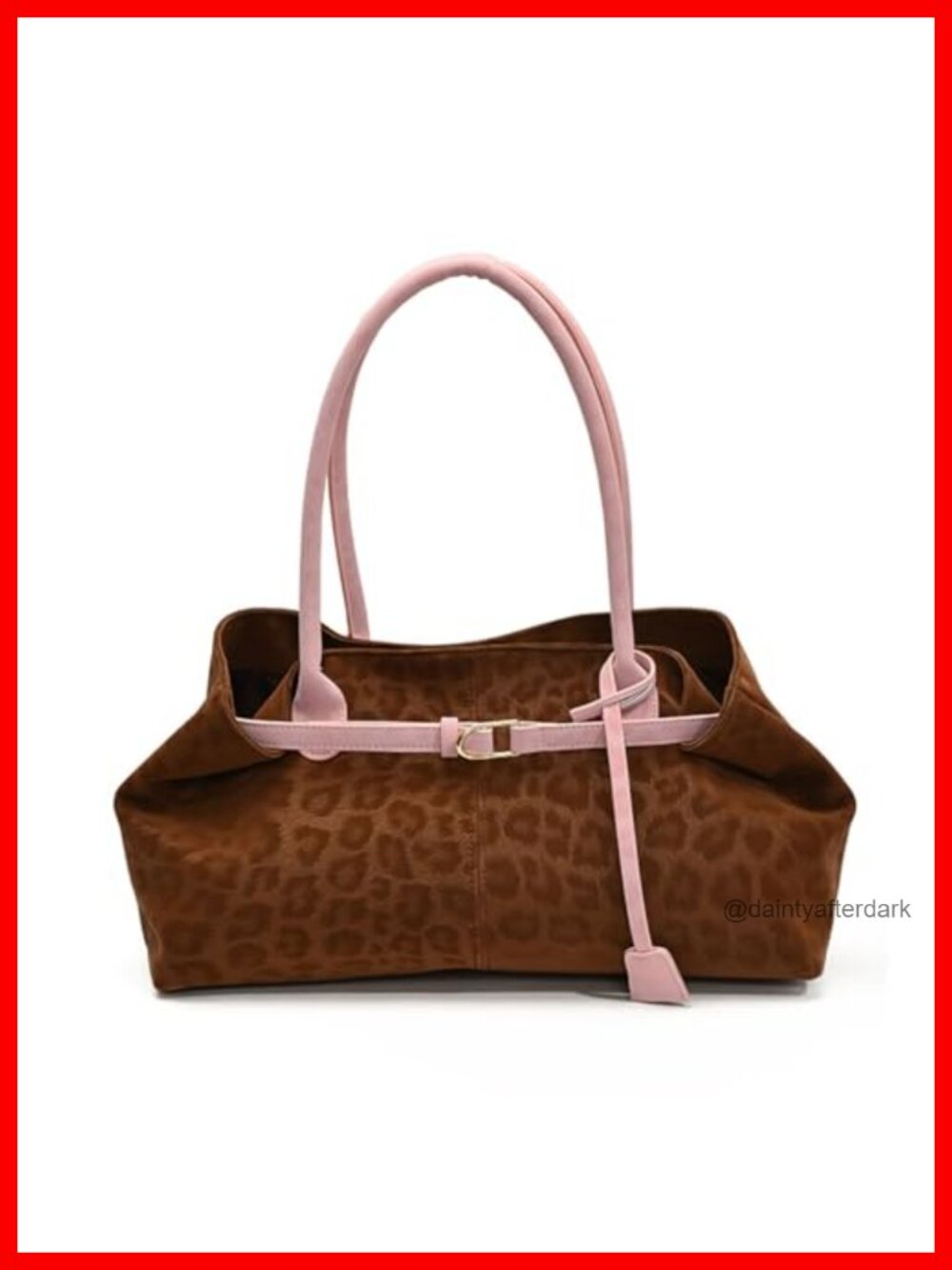 Large Faux Leather Leopard Print Slouchy Hobo Bag Tote Shoulder Bag Work